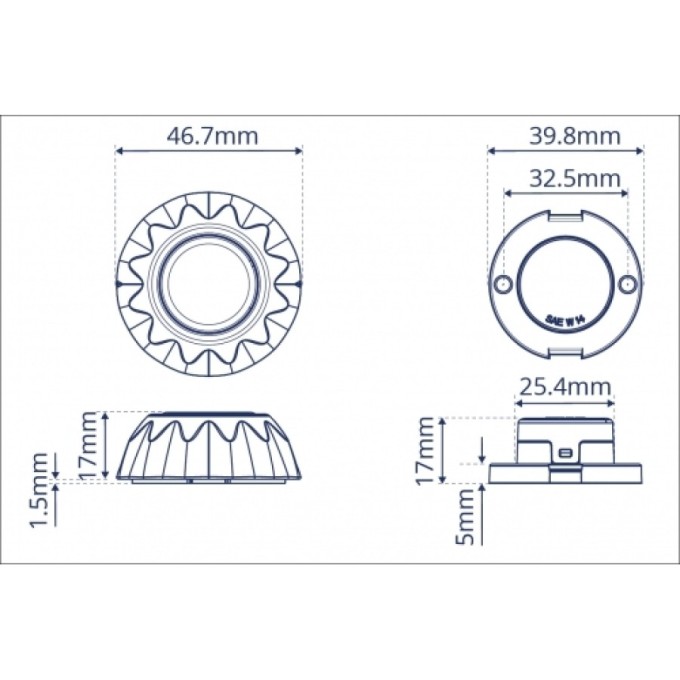 Blitz auto cu 3 LED-uri de mare putere si montaj de suprafata sau in far/lampa auto